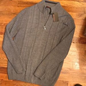 NEW Emozioni Uomo Italy Zipper Wool Sweater XL NEW